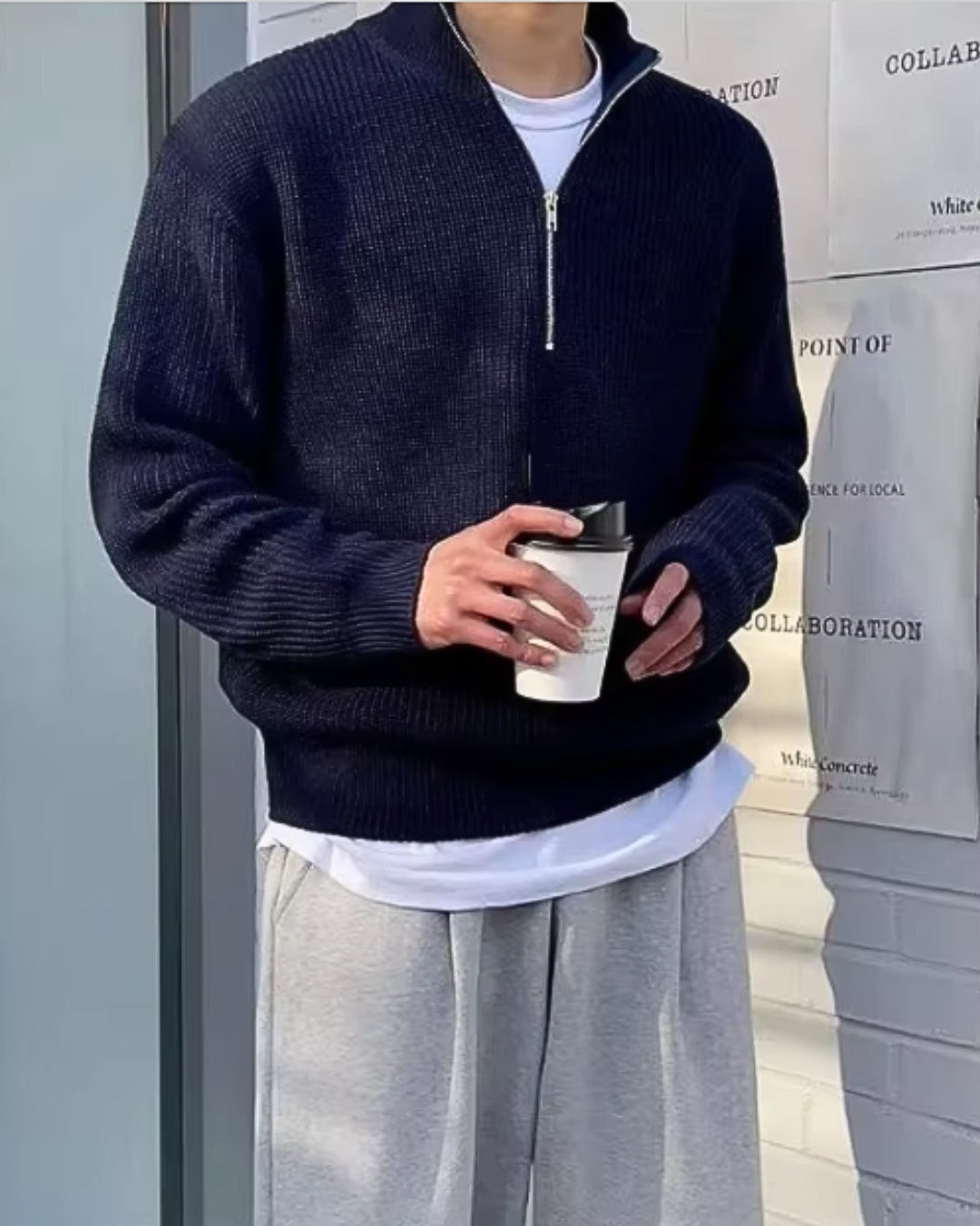 Sweter rozpinany | Ciepły | Sweter rozpinany | Sweter dzianinowy | Sweter rozpinany męski-Modaska